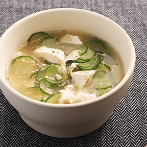 Chilled Cucumber and Tofu Soup